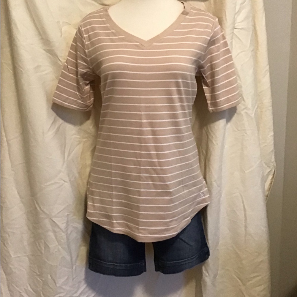 Isaac Mizrahi Live!  Striped Pima Cotton T-Shirt